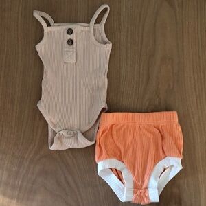 Cat & Jack|Mixed bundle baby girl outfit•••ribbed bodysuit and diaper cover!